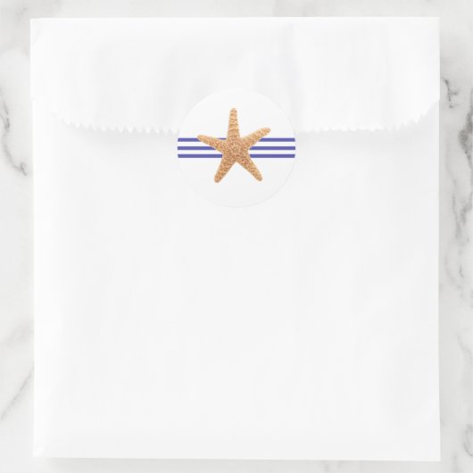 Nautischer Starfish - Circle Sticker (Tasche)