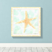 Nautischer Starfish im Wasser Leinwanddruck (Insitu (Holzboden))