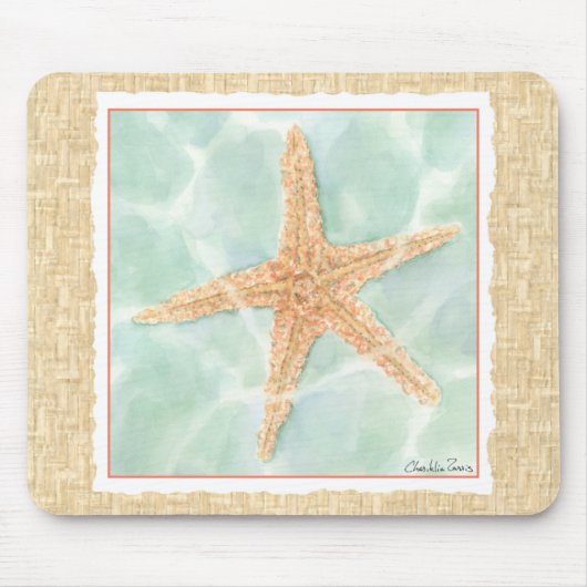 Nautischer Starfish im Wasser Mousepad (Vorne)