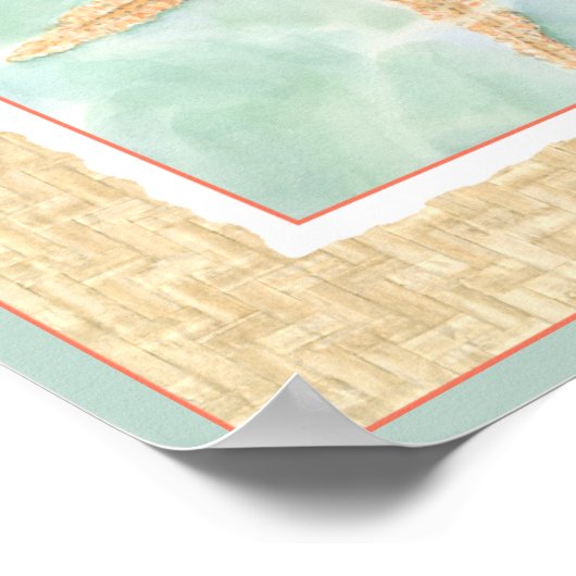 Nautischer Starfish im Wasser Poster (Ecke)