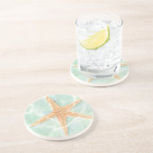 Nautischer Starfish im Wasser Sandstein Untersetzer (Seite)