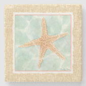 Nautischer Starfish im Wasser Steinuntersetzer (Vorderseite)
