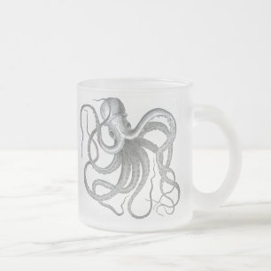 Nautischer Steampunk-Oktopus-Frosted-Mug. Mattglastasse