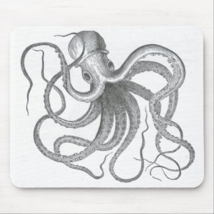 Nautischer Steampunk-Oktopus Vintage-Kraken-Sci-Fi Mousepad