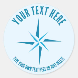 Nautischer Stern. Kompass-Rose. Vorlage für Sailor Runder Aufkleber