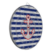 Nautischer Stilkern auf Streifen-Dekoration Dartscheibe (Vorderseite Links)