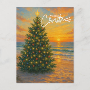 Nautischer/Strand-Weihnachtsbaum-Strand Feiertagspostkarte