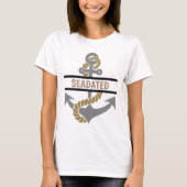 Nautischer T - Shirt mit Anker und Schiffsname (Vorderseite)