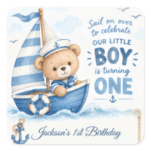 Nautischer Teddybär-Segelboot 1. Geburtstag