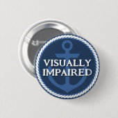Nautischer Vater Navy Blue Anchor Hard Hearing Button (Vorne & Hinten)