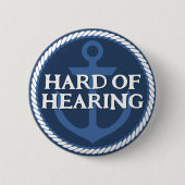 Nautischer Vater Navy Blue Anchor Hard Hearing Button (Vorderseite)