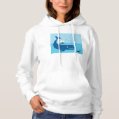 Nautischer Wal und Segelboot Blaues Meer Hoodie (Vorderseite)