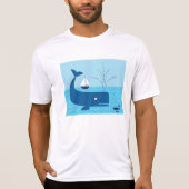 Nautischer Wal und Segelboot Blaues Meer T-Shirt (Vorderseite)