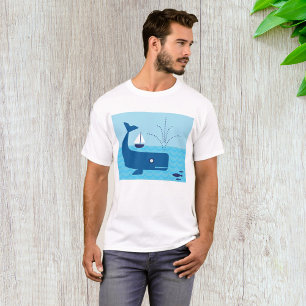 Nautischer Wal und Segelboot Ozean Blaue See T-Shirt