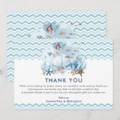 Nautischer Wal unter der Blue Boy Baby Dusche Dankeskarte (Vorne/Hinten)