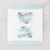 Nautischer Wal unter der Blue Boy Baby Dusche Platzkarte (Außenseite Aufgefaltet)