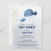 Nautischer Wal unter der Sea Baby-Dusche Einladung (Vorderseite)