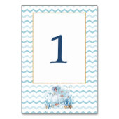 Nautischer Wal unter der Sea Baby Shower Geburtsta Tischnummer (Vorderseite)