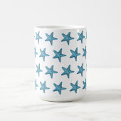 Nautischer Wasserfarben-Blauer Seestern Kaffeetasse (Mittel)