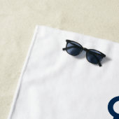 Nautischer Weißer Navy-Anchor-Individuelle Name Strandtuch (Beispiel)