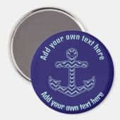 Nautischer Zickzack Ankertext Magnet (Vorderseite/Rückseite)
