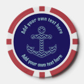 Nautischer Zickzack Ankertext Pokerchips (Vorderseite)