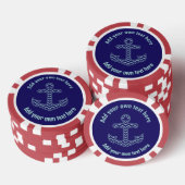 Nautischer Zickzack Ankertext Pokerchips (Stapel)