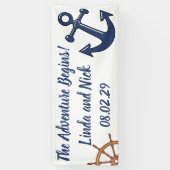 Nautisches Abenteuer Beginnt Hochzeitsbanner Banner (Vertikal)
