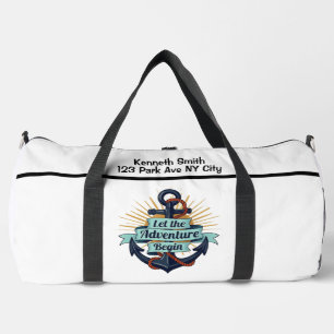 Nautisches Anker-Abenteuer-Reise-Monogramm persona Duffle Bag