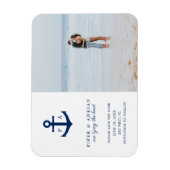 Nautisches Anker-Monogramm Foto Save-the-Date Magnet (Vertikal)