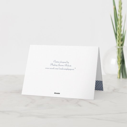 Nautisches Ankerboot Diagonal Streifen wirbeln Mod Dankeskarte (Rückseite)