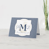 Nautisches Ankerboot Diagonal Streifen wirbeln Mod Dankeskarte (Vorderseite)