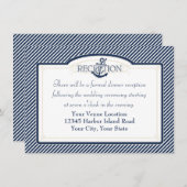 Nautisches Ankerboot Diagonal Streifen wirbeln Mod Einladung (Vorne/Hinten)