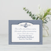 Nautisches Ankerboot Diagonal Streifen wirbeln Mod Einladung (Stehend Vorderseite)