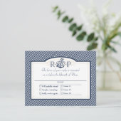 Nautisches Ankerboot Diagonal Streifen wirbeln Mod RSVP Karte (Stehend Vorderseite)