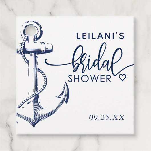 Nautisches AnkerBrautparty Geschenkanhänger (Vorderseite)