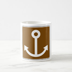 Nautisches Ankersymbol Braunes Marina-Schild Kaffeetasse