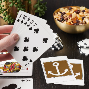Nautisches Ankersymbol Braunes Marina-Schild Spielkarten