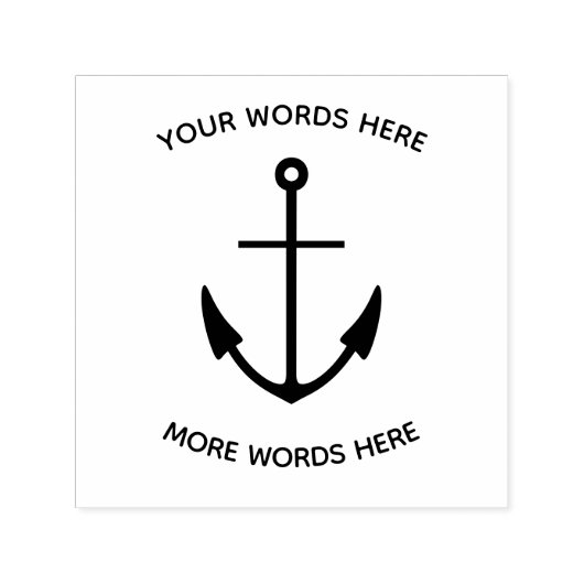Nautisches Ankersymbol und gekurbelter benutzerdef Permastempel (Design)