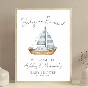 Nautisches Baby An Bord Shower Begrüßungsschild Poster