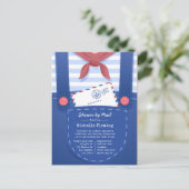 Nautisches Baby Boy Shower per Post Postkarte (Stehend Vorderseite)