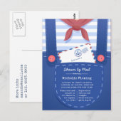 Nautisches Baby Boy Shower per Post Postkarte (Vorne/Hinten)