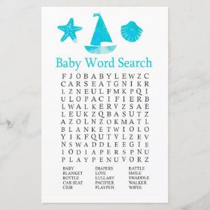 Nautisches Baby-Shower-Wortsuchspiel