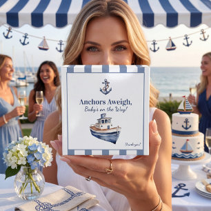 Nautisches Baby-Strandpartygeschenk mit blauem Str Geschenkschachtel