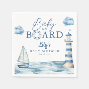 Nautisches Babyshower 'Baby an Bord' Serviette