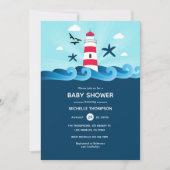 Nautisches Babyshower Einladung (Vorderseite)