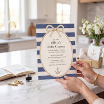 Nautisches Babyshower mit Seil und Anker