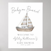 Nautisches Babyshower-Willkommensschild Poster (Vorne)