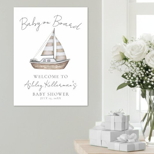 Nautisches Babyshower-Willkommensschild Poster
