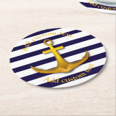 Nautisches benutzerdefiniertes Party Runder Pappuntersetzer (Angewinkelt)